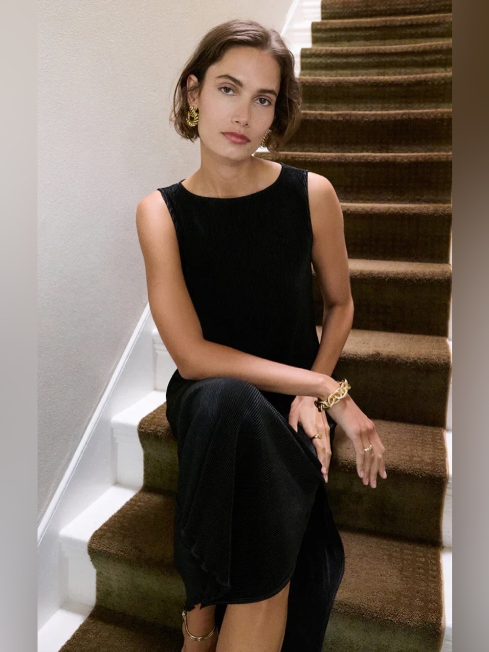 Z Supply Gatsby Plisse Midi Dress